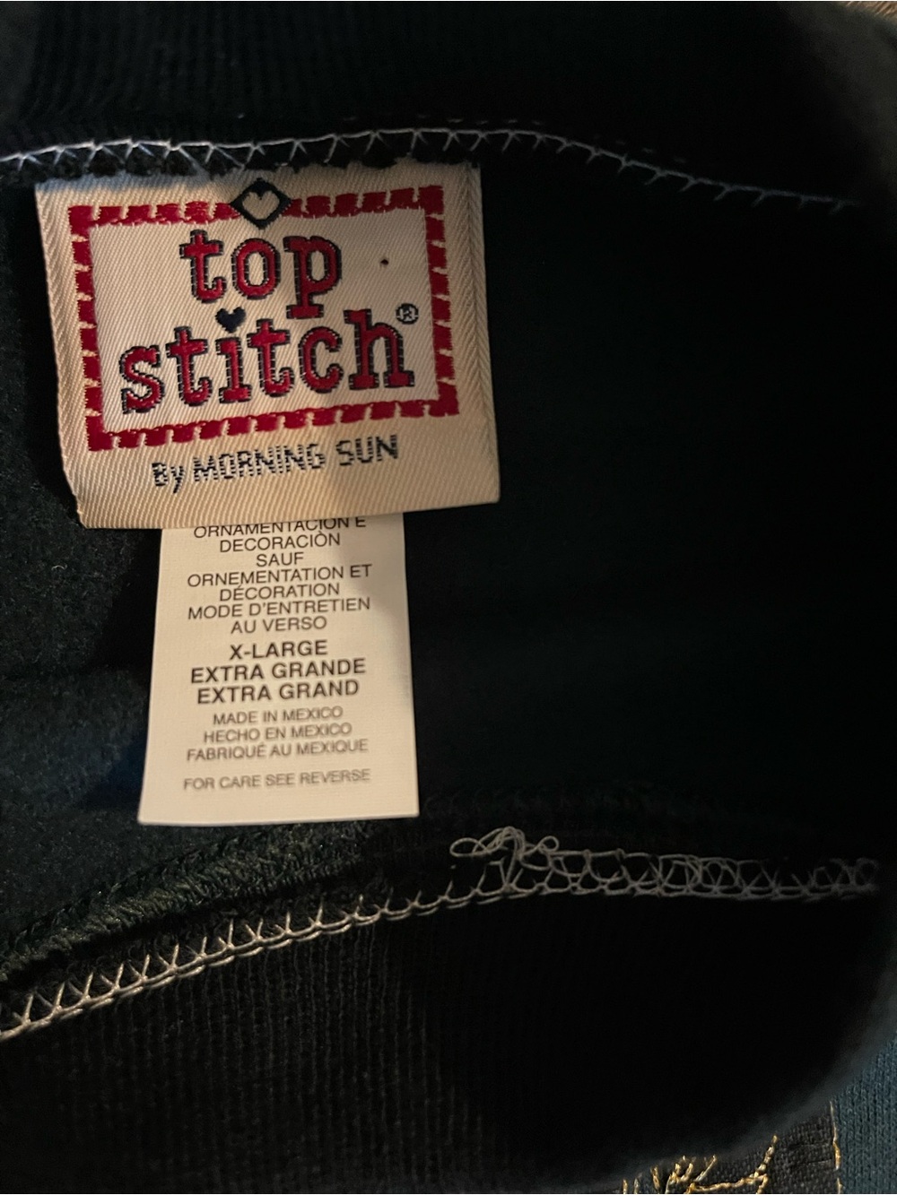 Vintage Top Stitch Morning Sun Cardinal Embroidered Sweatshirt XL dark green - Picture 3 of 7